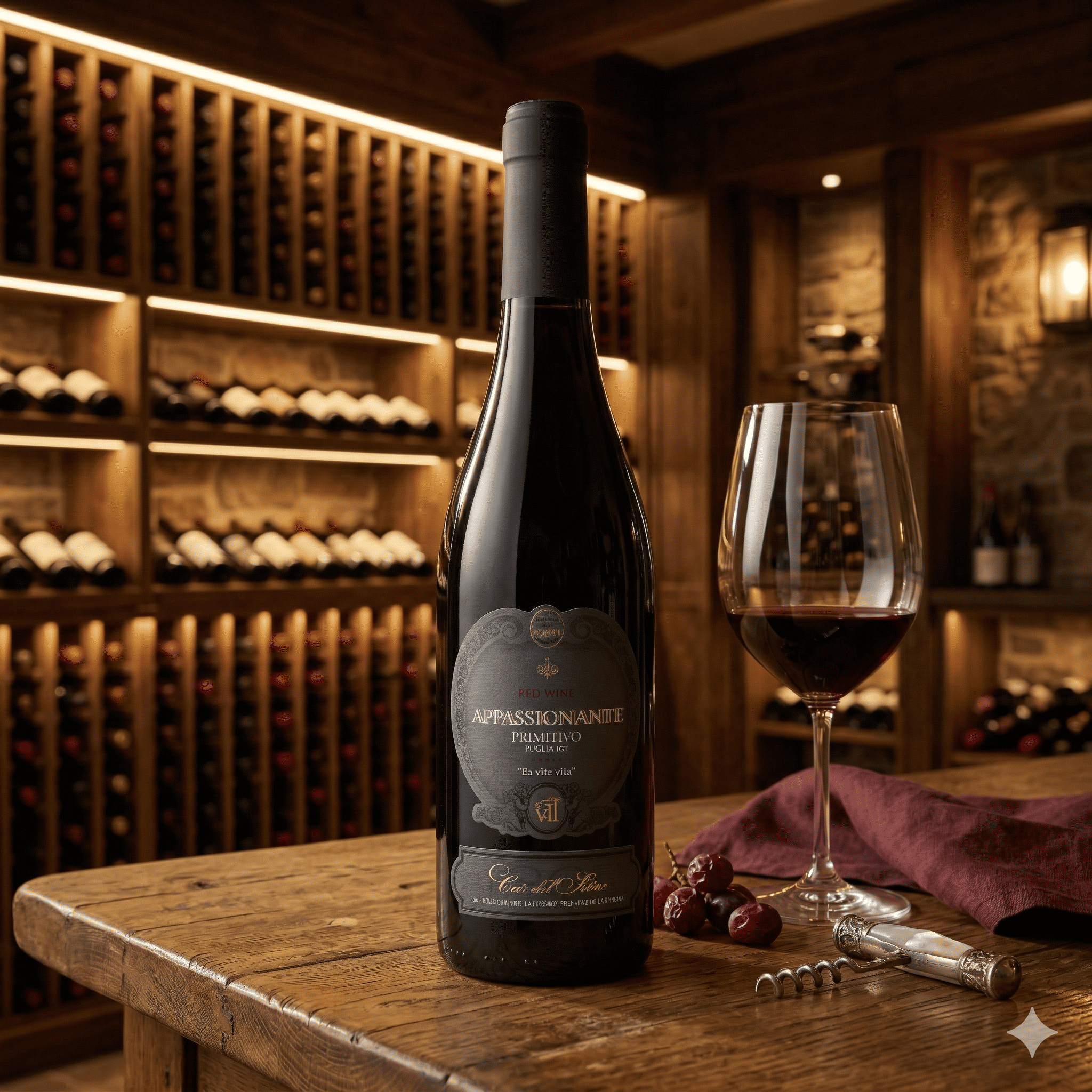 Ficha técnica do Appassionante Primitivo 2020 - Vinho Tinto - vinho tinto italiano com informações de safra e uvas