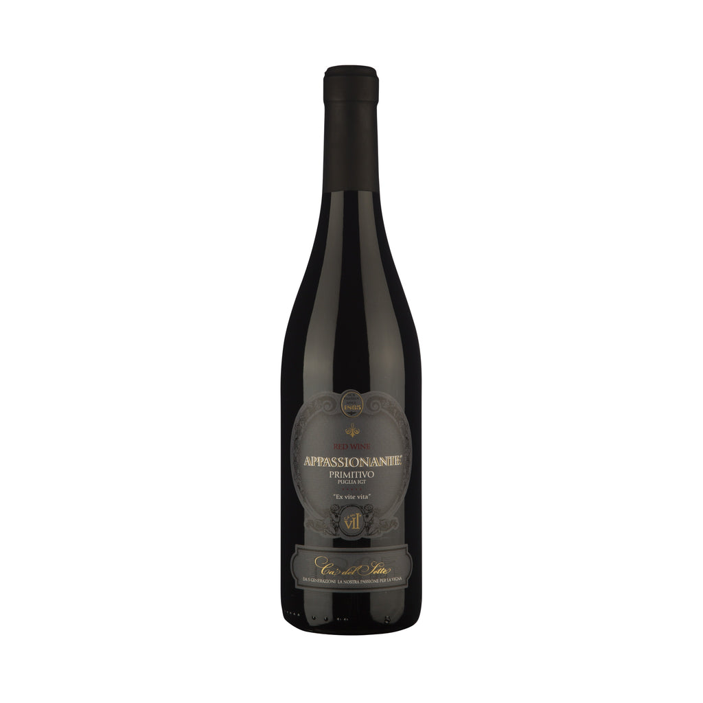Garrafa de Appassionante Primitivo 2020 - Vinho Tinto - Vinho Tinto italiano Ca' del Sette importado da região de Veneto