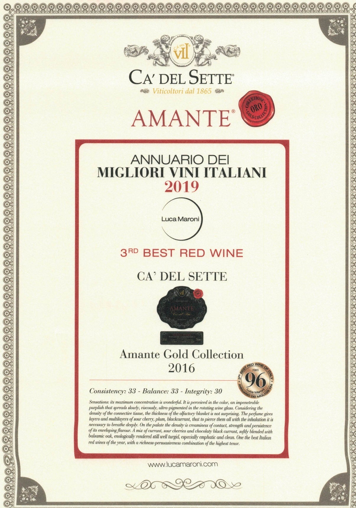 Amante Oro 2019 Vinho Tinto Premium - Imagem 6