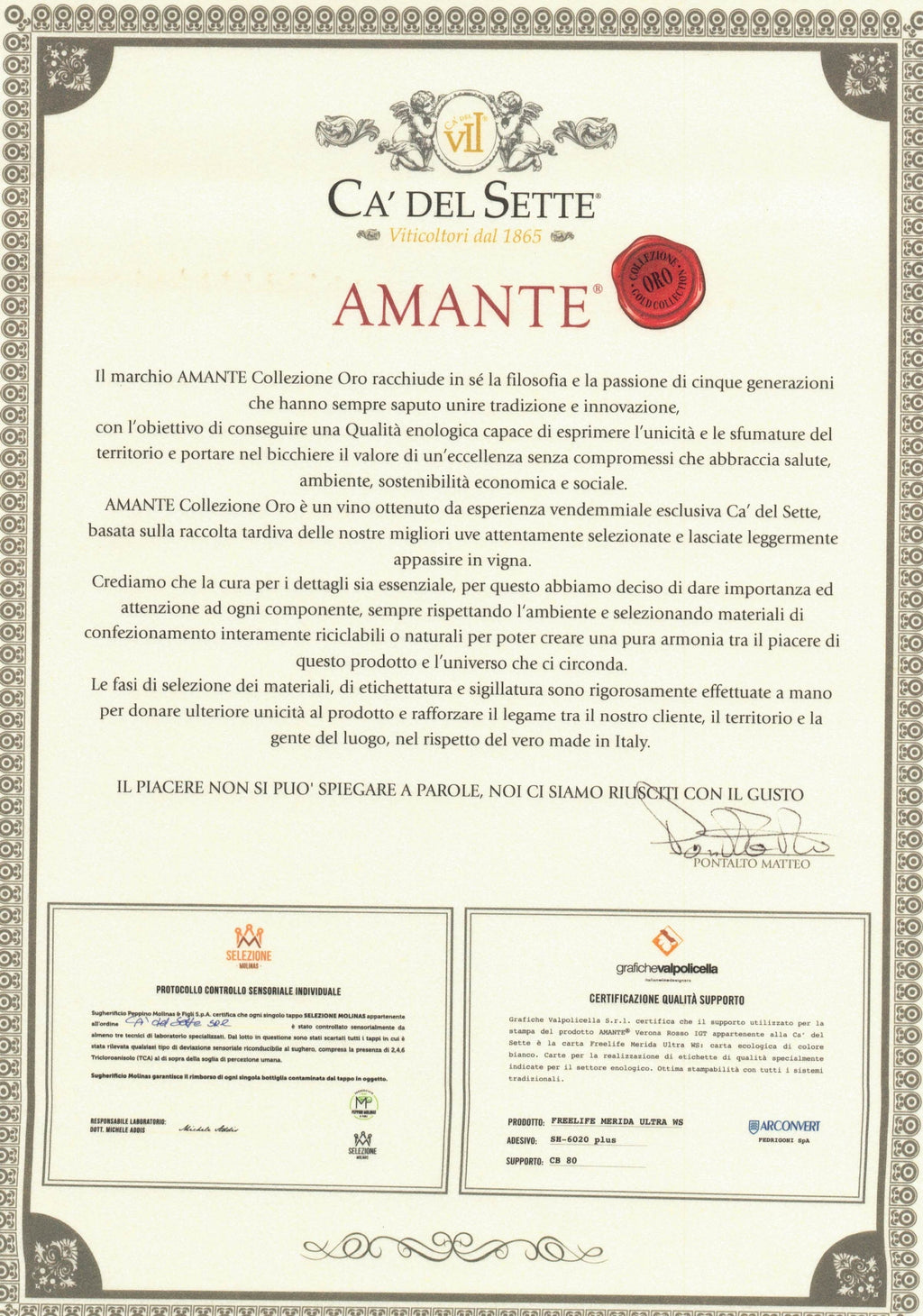 Amante Oro 2019 Vinho Tinto Premium - Imagem 5