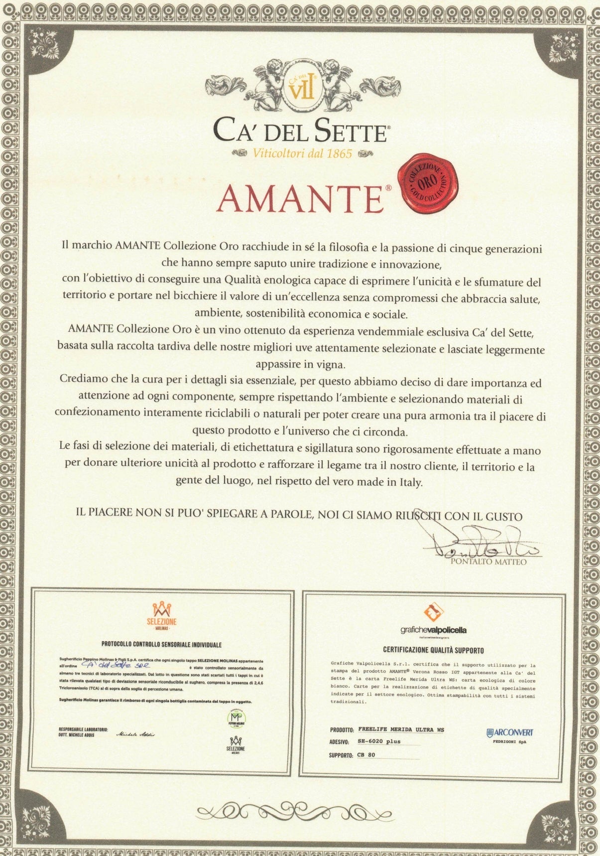 Amante Oro 2019 Vinho Tinto Premium - Imagem 5