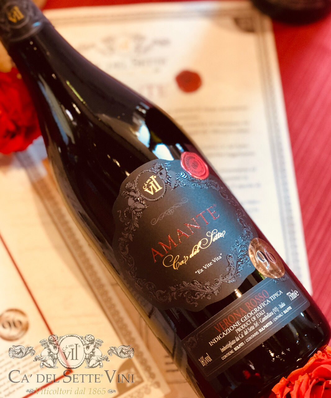 Garrafa de Amante Oro 2019 Vinho Tinto Premium - Vista frontal
