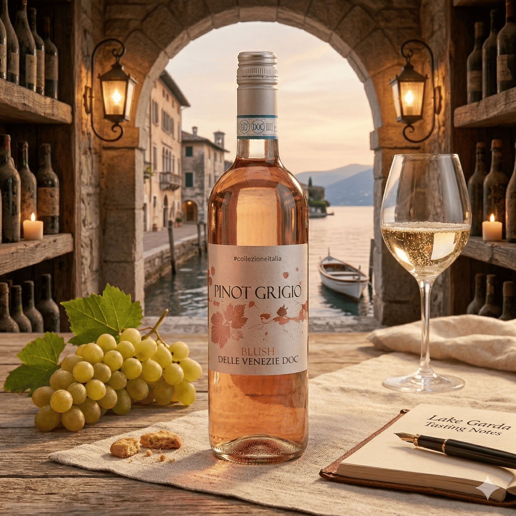 Ficha técnica do Pinot Grigio 2024 - Vinho Rosé - vinho rosé italiano com informações de safra e uvas