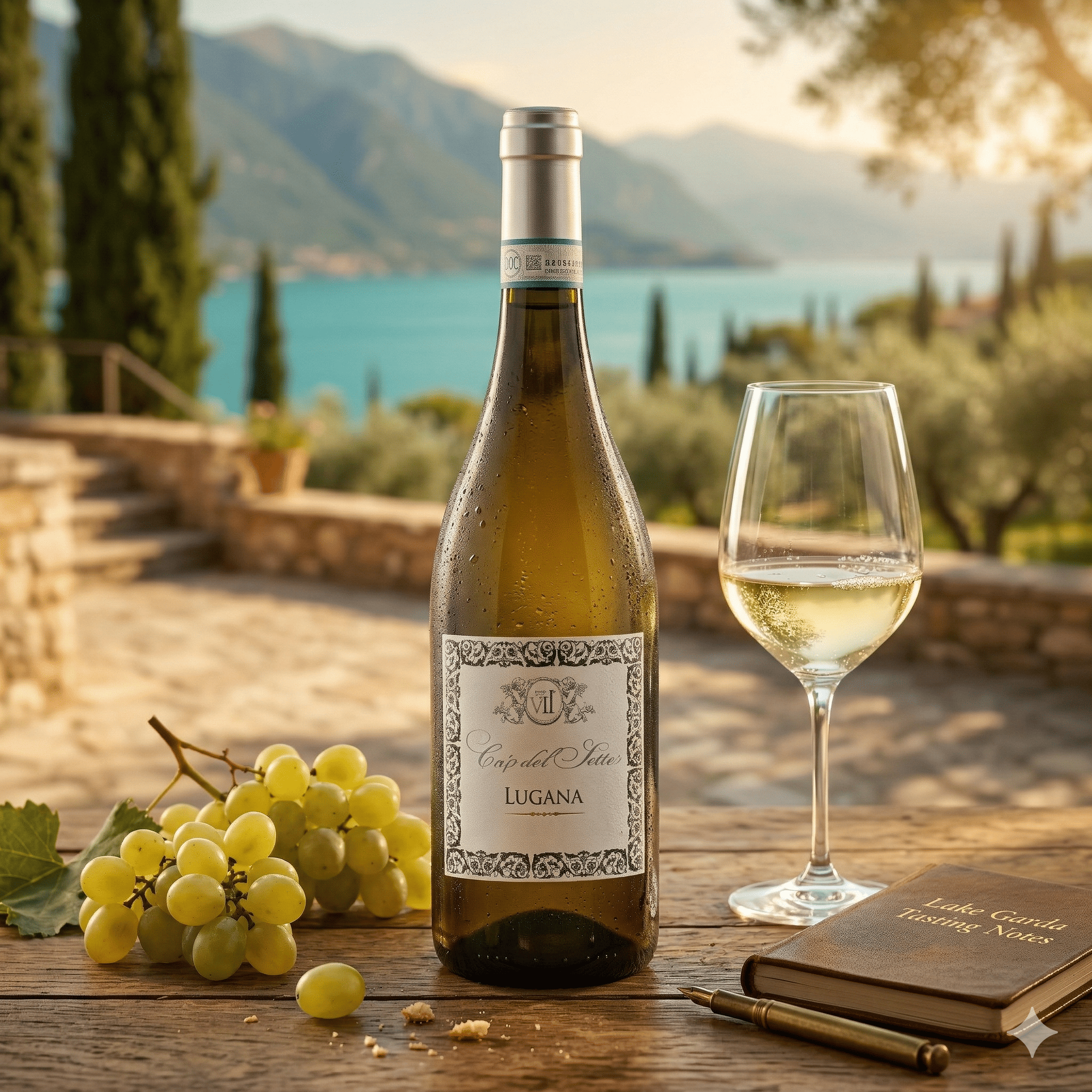 Lugana 2025 - Vinho Branco - Rótulo e detalhes da garrafa de vinho branco italiano Ca' del Sette