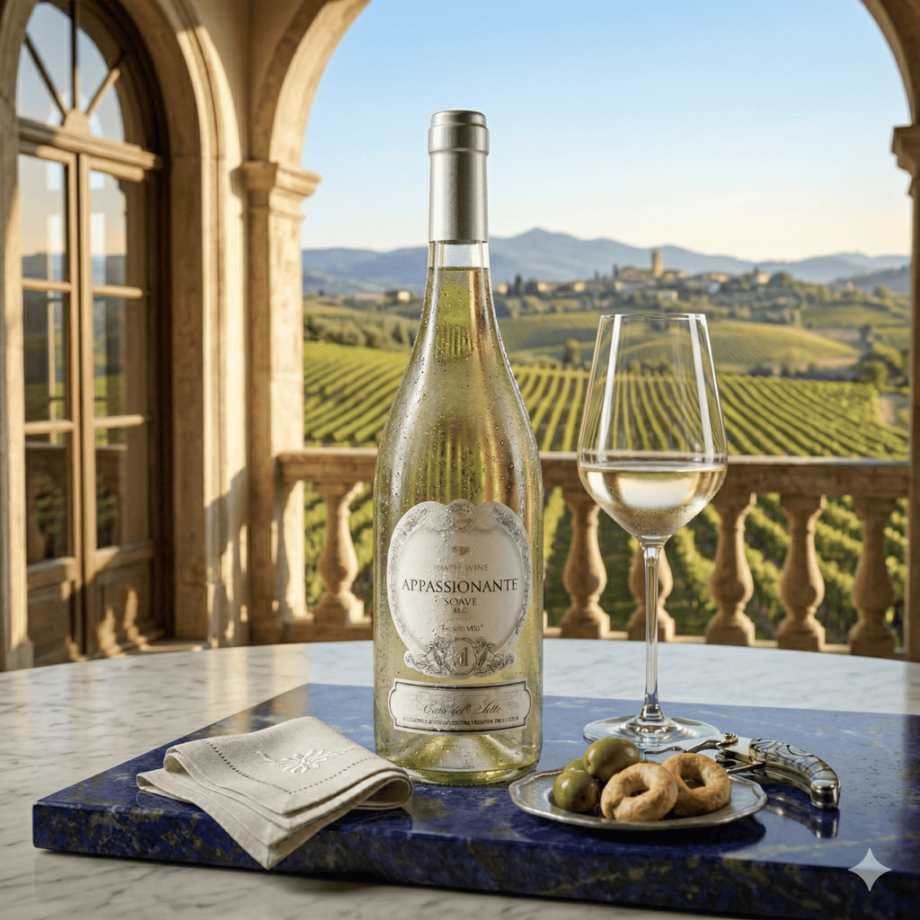 Ficha técnica do Appassionante Soave 2023 - Vinho Branco - vinho branco italiano com informações de safra e uvas
